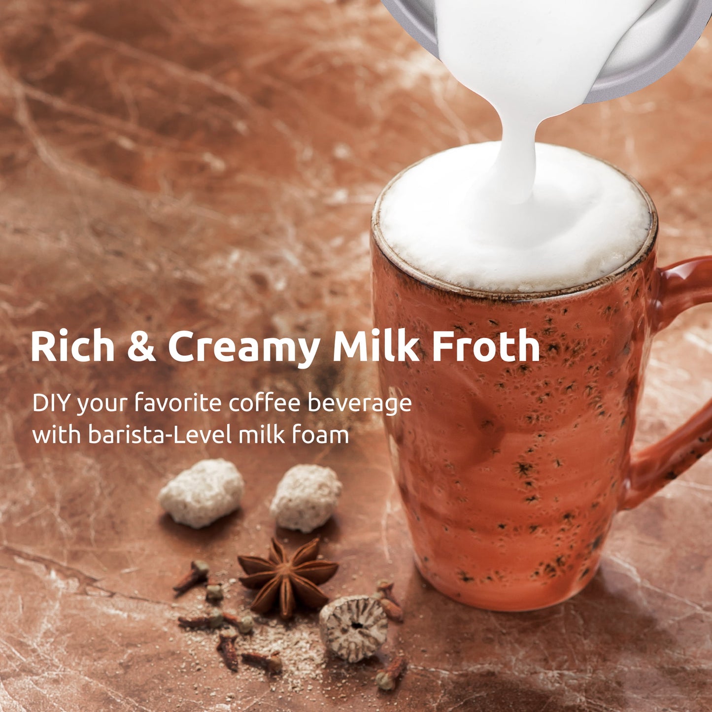 Miroco Milk Frother, Automatic Hot and Cold Electric Milk Steamer Foam Maker 8oz for Coffee, Latte, Cappuccino, Black