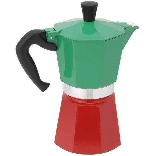 Bialetti Moka Express Stovetop Espresso Maker Tricolor Italia - 6 Cups
