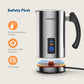 Miroco Milk Frother, Automatic Stainless Steel Foam Maker with Hot &Cold Milk Functionality,Silver