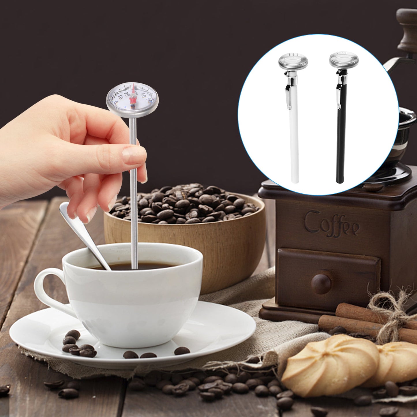milk thermometer 2pcs Water Thermometer Coffee Tea Thermometer Milk Thermometer for Steaming Milk