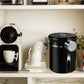 Coffee Container Airtight Coffee Canister, Coffee Stainless Steel Container for the Kitchen, Coffee Ground -One Way Co2 Valve Airtight Coffee Canister (Black,1.2L)
