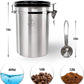 Zulay Kitchen Stainless Steel Coffee Canister with Air Filter and Date Tracking