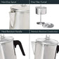 Primula Today Aluminum Stove Top Percolator Maker Durable, Brew Coffee On Stovetop, 9 Cup