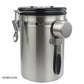Airtight Coffee Canister Stainless Steel Container Coffee Ground Vault Jar with Valve for Kitchen New.