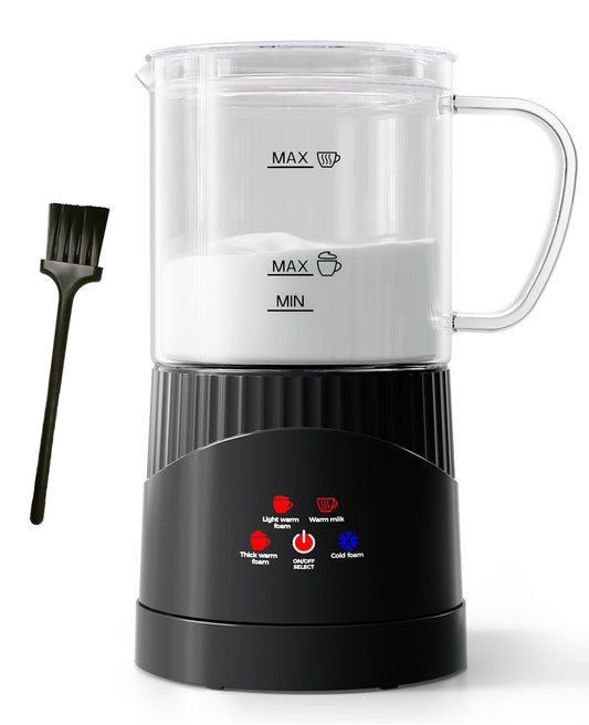 ALROCKET Milk Frother, 4 IN 1 Automatic Warm and Cold Milk Foam Maker, 400ml/13.5oz Milk Steamer for Coffee, Black
