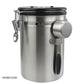 Airtight Coffee Canister Stainless Steel Container Coffee Ground Vault Jar with Valve for Kitchen New.