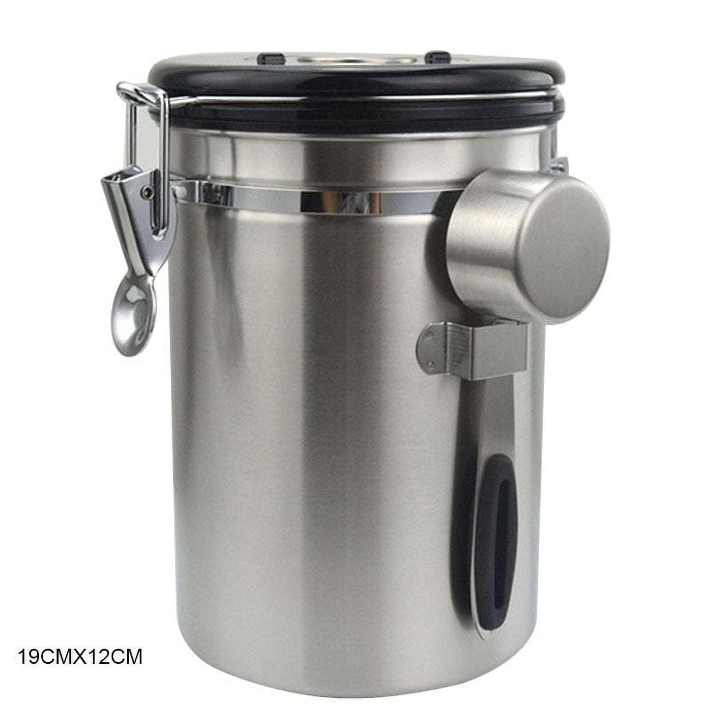 Airtight Coffee Canister Stainless Steel Container Coffee Ground Vault Jar with Valve for Kitchen New.