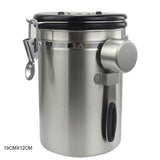 Airtight Coffee Canister Stainless Steel Container Coffee Ground Vault Jar with Valve for Kitchen New.