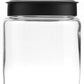Anchor Hocking Montana Glass Jar with Black Metal Lid, 96 Ounce