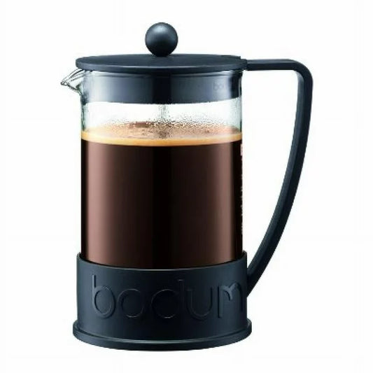 Bodum Brazil French Press Coffee Maker with Borosilicate Glass Carafe, 51 Ounce, Black
