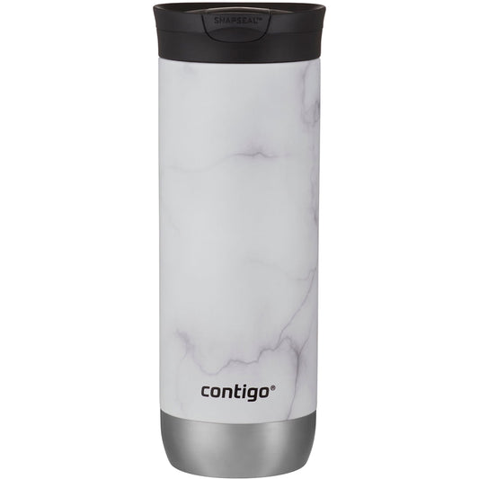 Contigo Couture Stainless Steel Travel Mug with SNAPSEAL Lid White Marble, 20 fl oz.