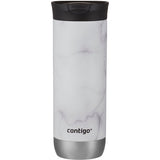 Contigo Couture Stainless Steel Travel Mug with SNAPSEAL Lid White Marble, 20 fl oz.