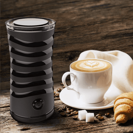 Miroco Milk Frother,  Automatic Hot and Cold Electric Milk Steamer Foam Maker 8oz for Coffee, Latte, Cappuccino, Black