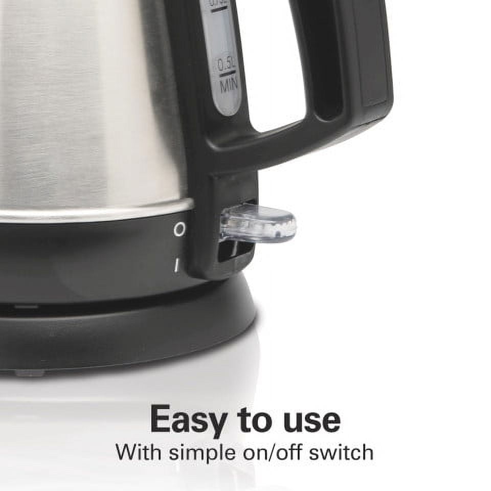 Hamilton Beach 1 Liter Electric Kettle, Stainless Steel and Black, New, 40901F