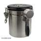 Airtight Coffee Canister Stainless Steel Container Coffee Ground Vault Jar with Valve for Kitchen New