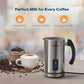 Miroco Milk Frother, Automatic Stainless Steel Foam Maker with Hot &Cold Milk Functionality,Silver