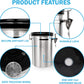 Zulay Kitchen Stainless Steel Coffee Canister with Air Filter and Date Tracking